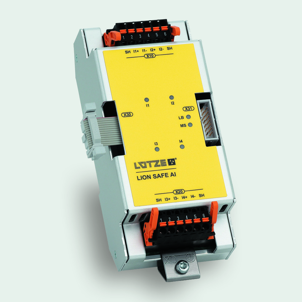 Picture: LION-SAFE-AI is a secure expansion module with four analog inputs for the measuring range of -30 mA to +30 mA