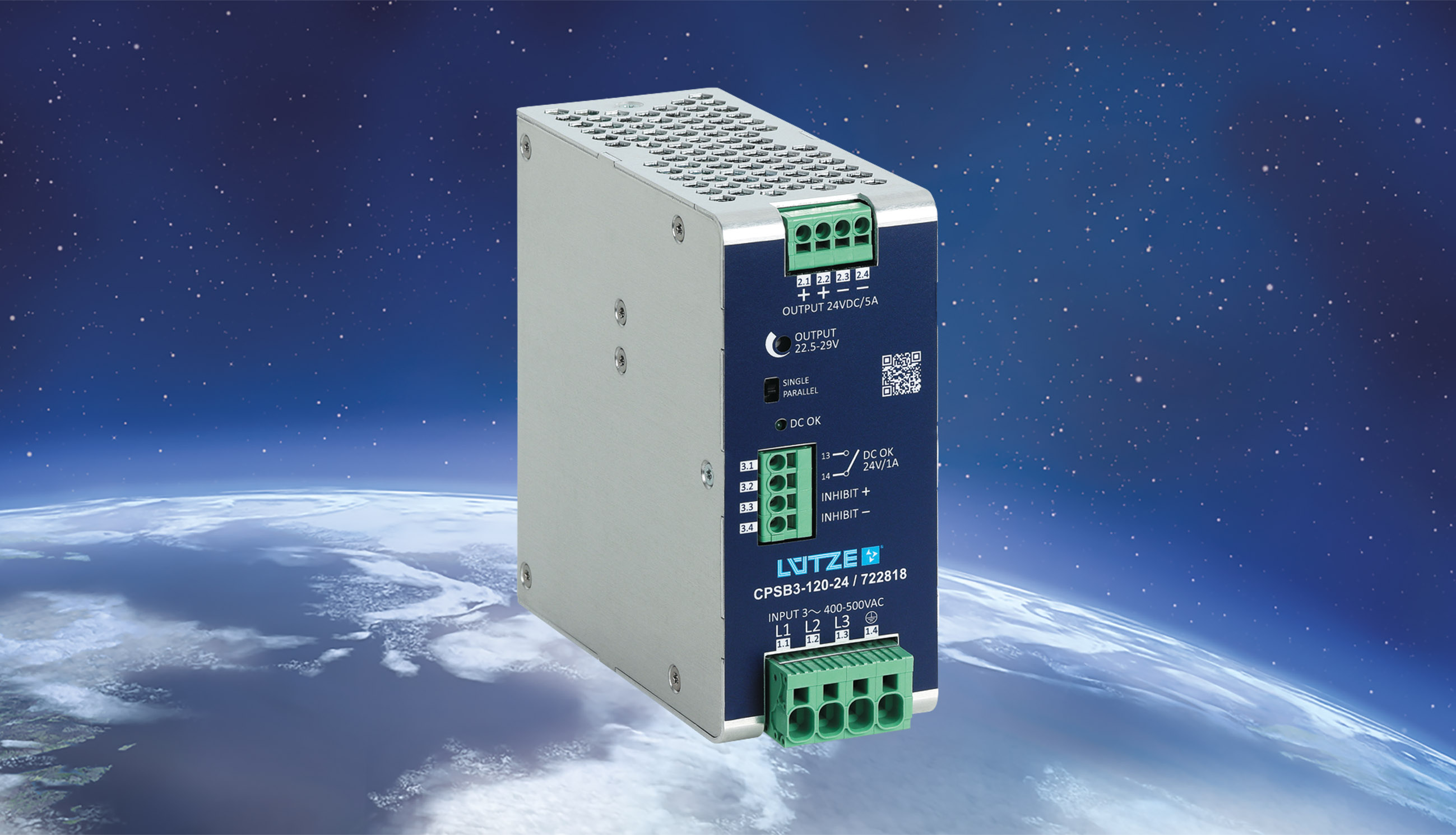 Fig.: LÜTZE has expanded its range of 3-phase compact power supplies to include two versions with 120 W and 240 W
